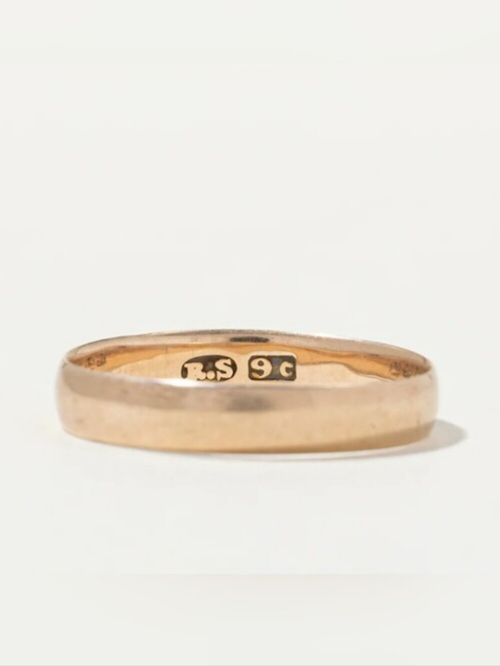 9ct Rose Gold Plain Wedding Stacking Band - Size 7.25 Vintage